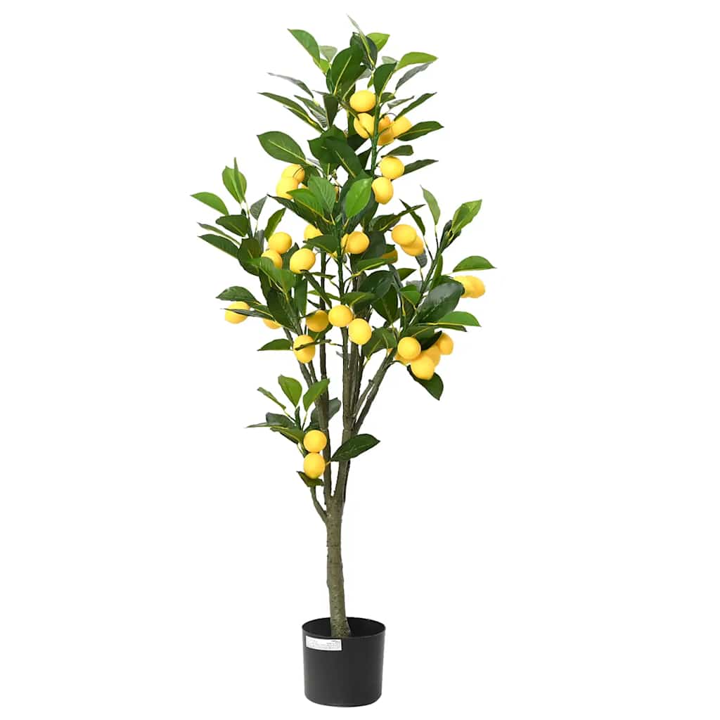 vidaXL Kunstcitroenboom 136 blaadjes 120 cm groen