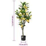 vidaXL Kunstcitroenboom 136 blaadjes 120 cm groen