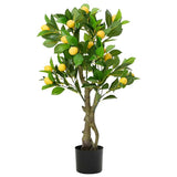 vidaXL Kunstcitroenboom 136 blaadjes 120 cm groen