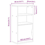 vidaXL Bijzetkast ODDA 40x24x79 cm massief grenenhout