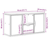 vidaXL TV cabinet ODDA 79x24x40 cm solid pine wood