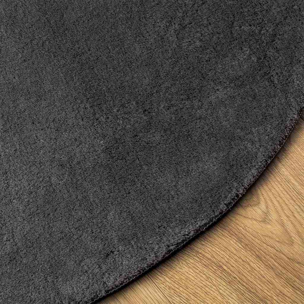 vidaXL Vloerkleden Ovaal HUARTE Antraciet 100 x 200 cm 100% Polyester