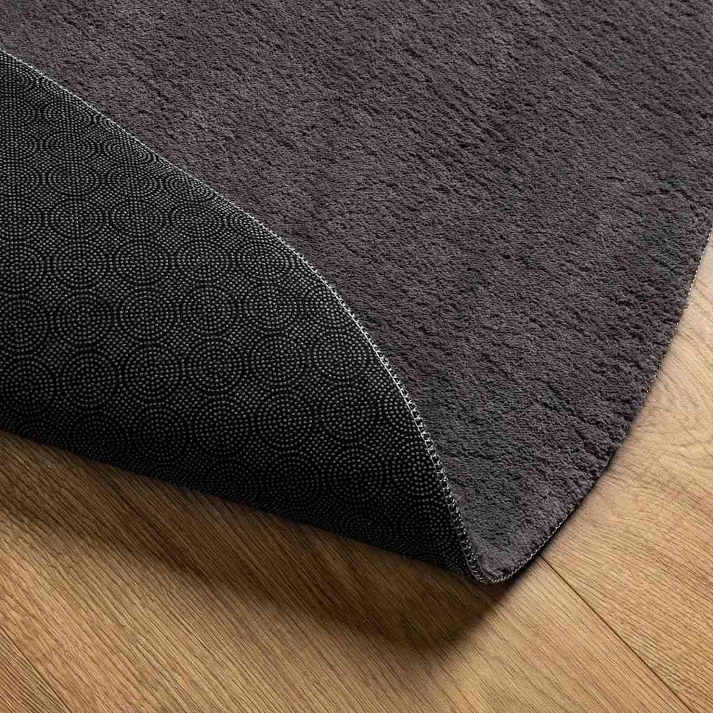 vidaXL Vloerkleden Ovaal HUARTE Antraciet 100 x 200 cm 100% Polyester