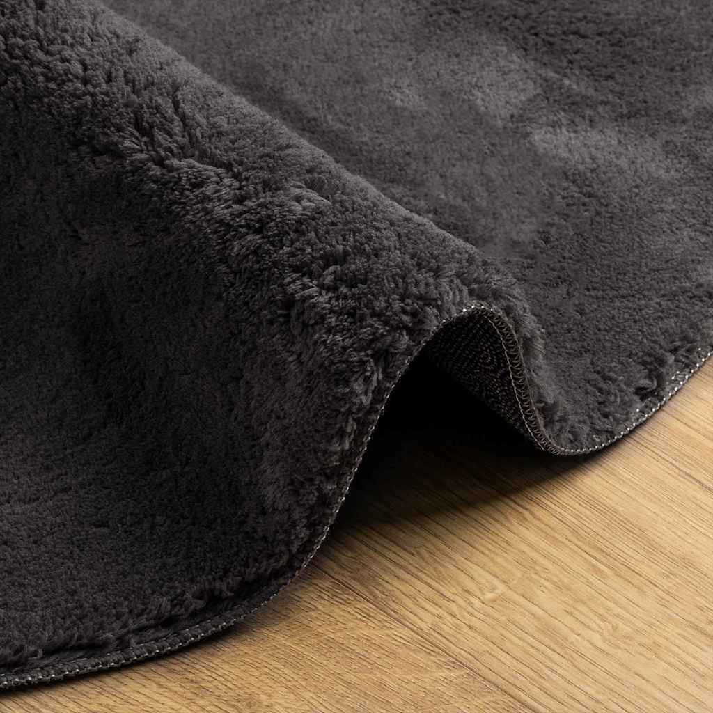 vidaXL Vloerkleden Ovaal HUARTE Antraciet 100 x 200 cm 100% Polyester