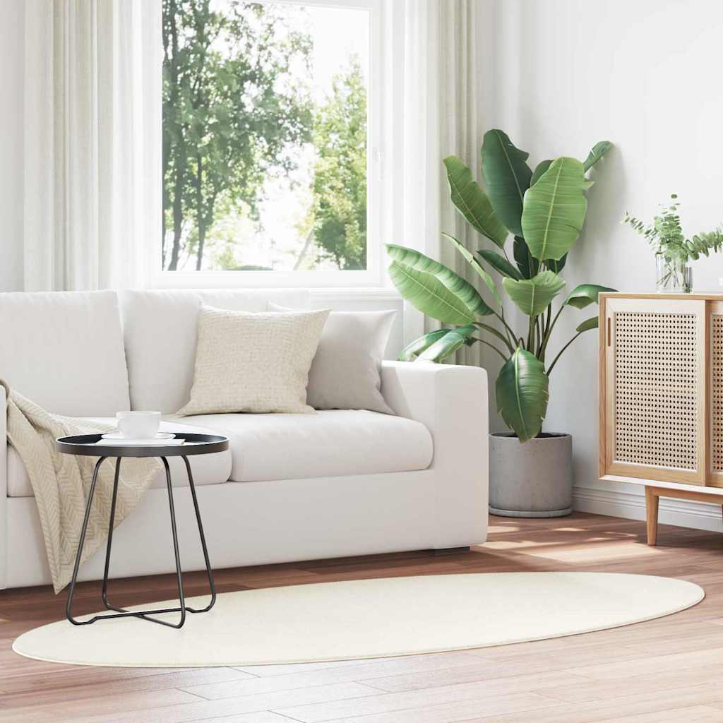 vidaXL Vloerkleden Ovaal HUARTE Antraciet 100 x 200 cm 100% Polyester