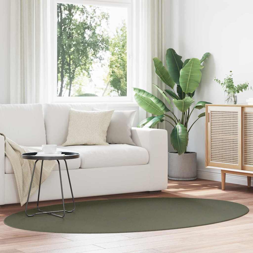 vidaXL Vloerkleden Ovaal HUARTE Antraciet 100 x 200 cm 100% Polyester