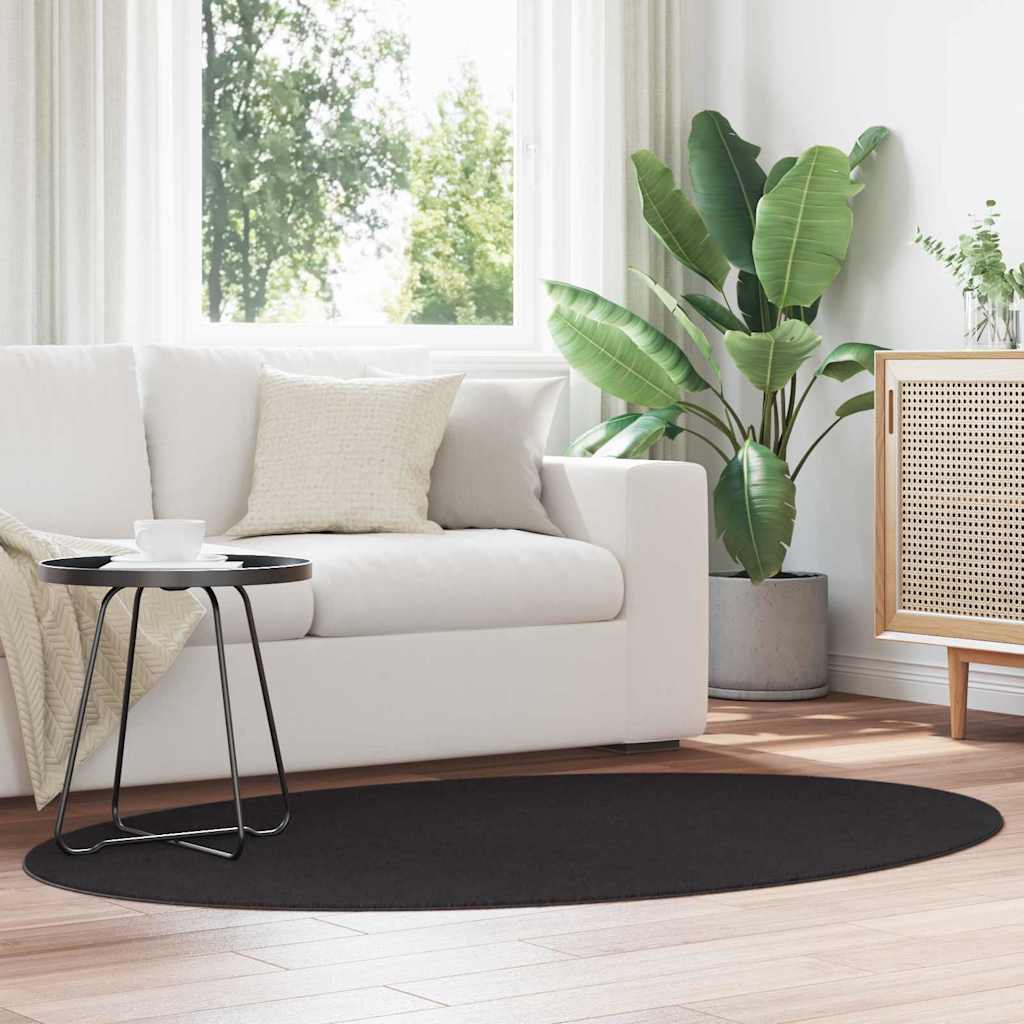 vidaXL Vloerkleden Ovaal HUARTE Antraciet 100 x 200 cm 100% Polyester