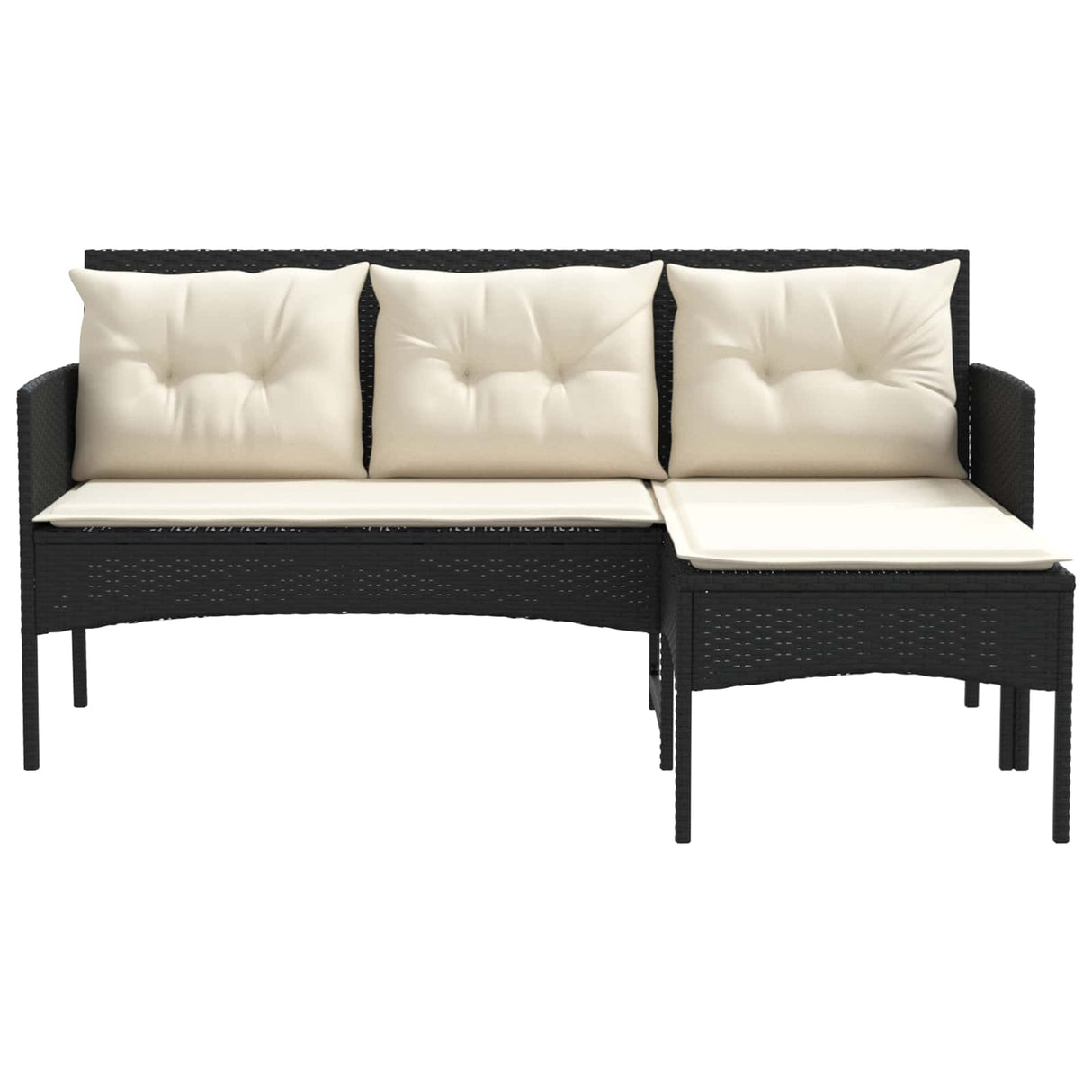 vidaXL Tuinbank Set met kussen 2 pcs poly rattan