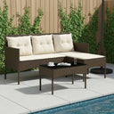vidaXL Tuinbank Set met kussen 2 pcs poly rattan