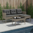 vidaXL Tuinbank Set met kussen 2 pcs poly rattan