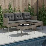 vidaXL Tuinbank Set met kussen 2 pcs poly rattan