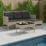 vidaXL Tuinbank Set met kussen 2 pcs poly rattan