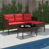 vidaXL Tuinbank Set met kussen 2 pcs poly rattan