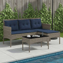 vidaXL Tuinbank Set met kussen 2 pcs poly rattan