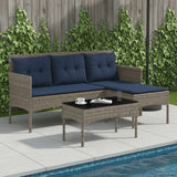 vidaXL Tuinbank Set met kussen 2 pcs poly rattan