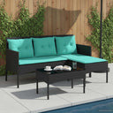 vidaXL Tuinbank Set met kussen 2 pcs poly rattan