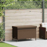 vidaXL Tuinbox met wielen 110x55x73 cm poly rattan zwart