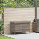 vidaXL Tuinbox met wielen 110x55x73 cm poly rattan zwart
