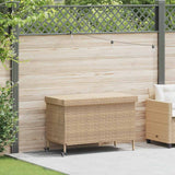 vidaXL Tuinbox met wielen 110x55x73 cm poly rattan zwart