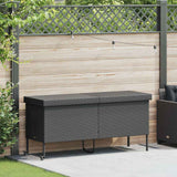vidaXL Tuinbox met wielen 110x55x73 cm poly rattan zwart