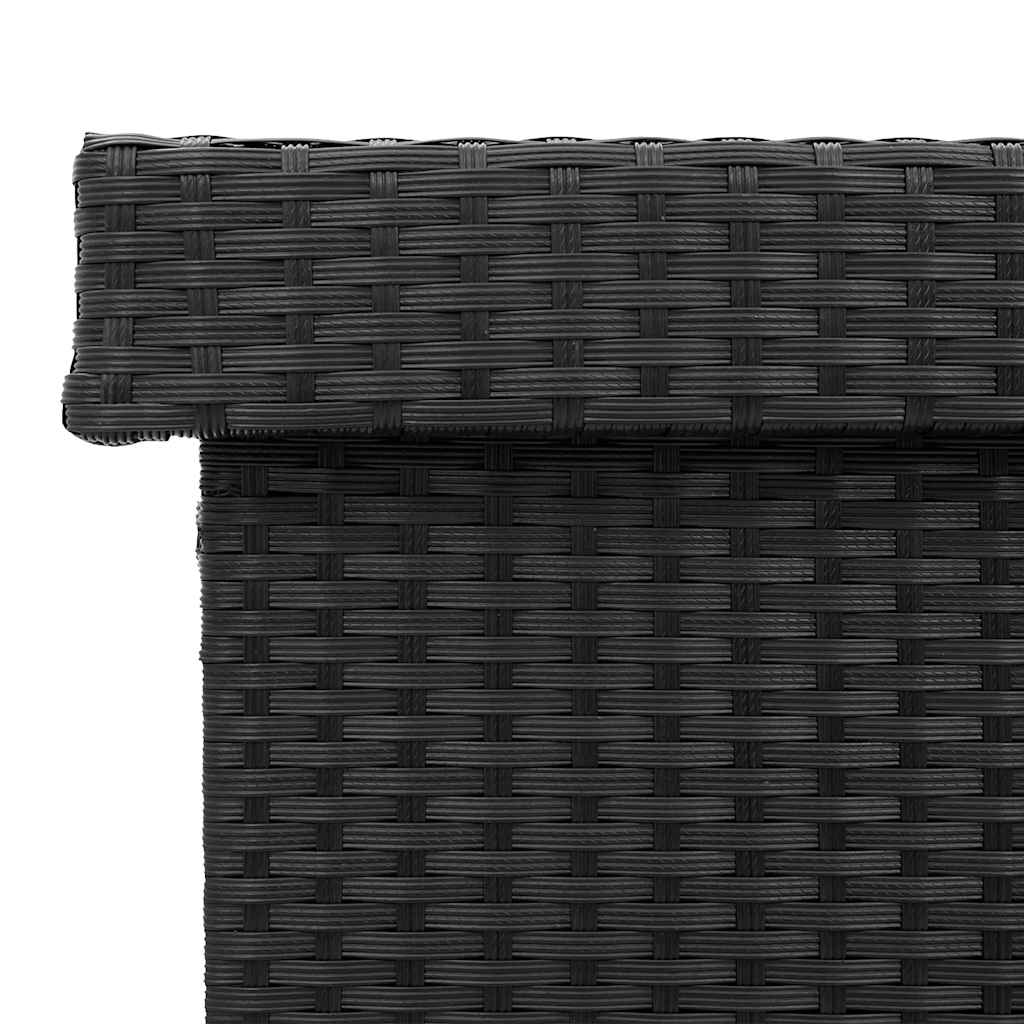 vidaXL Tuinbox met wielen 110x55x73 cm poly rattan zwart