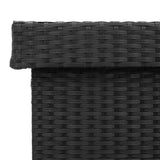 vidaXL Tuinbox met wielen 110x55x73 cm poly rattan zwart