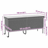 vidaXL Tuinbox met wielen 110x55x73 cm poly rattan zwart