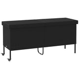 vidaXL Tuinbox met wielen 110x55x73 cm poly rattan zwart