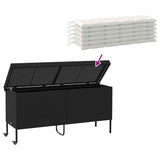 vidaXL Tuinbox met wielen 110x55x73 cm poly rattan zwart