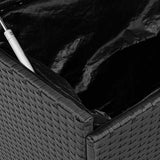 vidaXL Tuinbox met wielen 110x55x73 cm poly rattan zwart