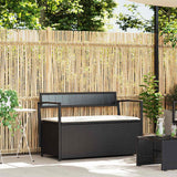 vidaXL Tuinbank met kussen, zwart polyrotan