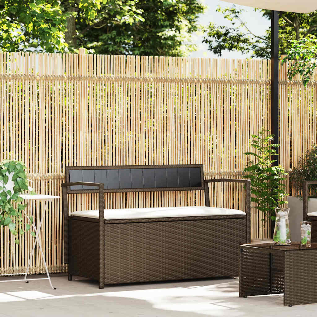 vidaXL Tuinbank met kussen, zwart polyrotan