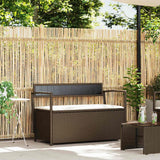vidaXL Tuinbank met kussen, zwart polyrotan