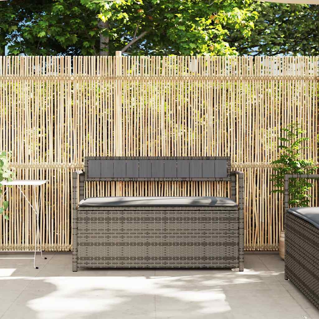 vidaXL Tuinbank met kussen, zwart polyrotan