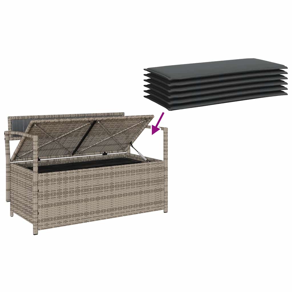 vidaXL Tuinbank met kussen, zwart polyrotan