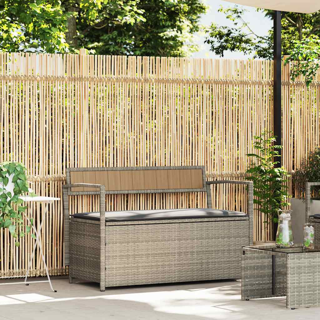 vidaXL Tuinbank met kussen, zwart polyrotan