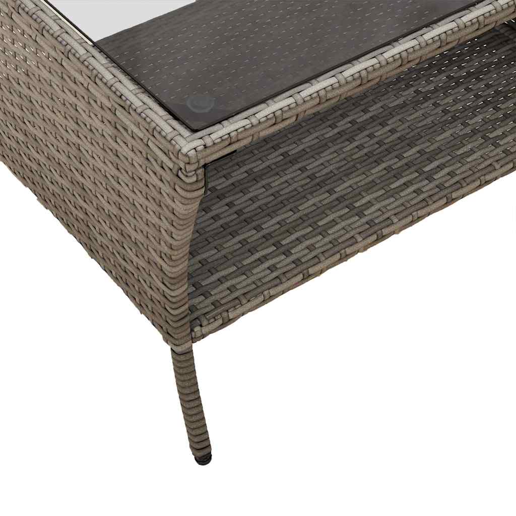 vidaXL Tuinbank 2-zits met kussens & tafel poly rattan zwart