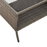 vidaXL Tuinbank 2-zits met kussens & tafel poly rattan zwart