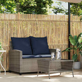 vidaXL Tuinbank 2-zits met kussens & tafel poly rattan zwart