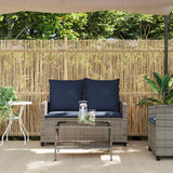 vidaXL Tuinbank 2-zits met kussens & tafel poly rattan zwart