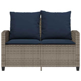 vidaXL Tuinbank 2-zits met kussens & tafel poly rattan zwart