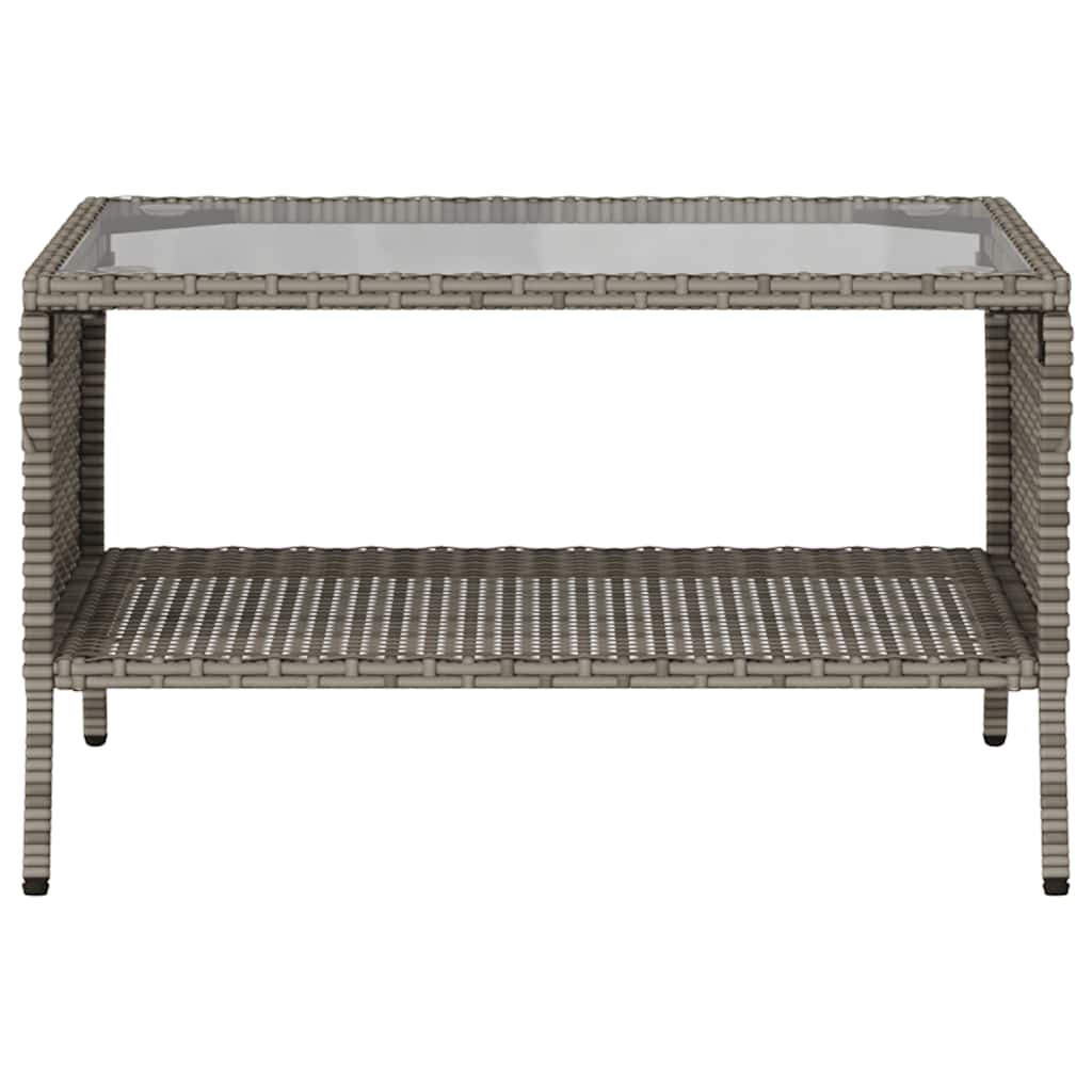 vidaXL Tuinbank 2-zits met kussens & tafel poly rattan zwart
