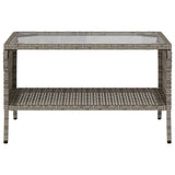 vidaXL Tuinbank 2-zits met kussens & tafel poly rattan zwart