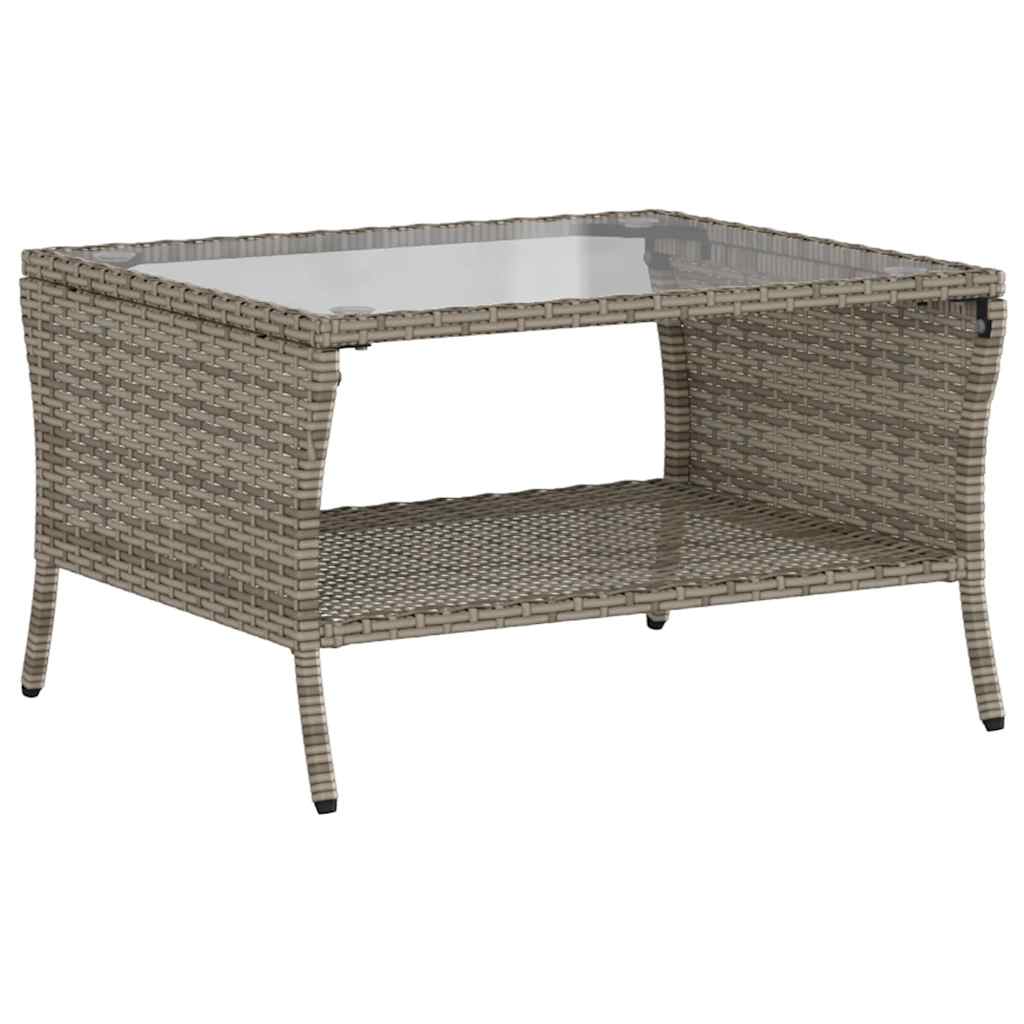 vidaXL Tuinbank 2-zits met kussens & tafel poly rattan zwart