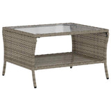vidaXL Tuinbank 2-zits met kussens & tafel poly rattan zwart