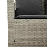 vidaXL 3-Seater Garden Sofa with Cushions & Table Poly Rattan Black