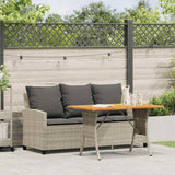 vidaXL 3-Seater Garden Sofa with Cushions & Table Poly Rattan Black