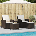 vidaXL 4-delige tuinbankset met kussens, zwart polyrotan