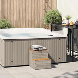 vidaXL Hottub-opstap 50x50x50,5 cm poly rattan&massief acaciahout