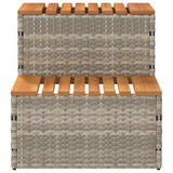 vidaXL Hottub-opstap 50x50x50,5 cm poly rattan&massief acaciahout